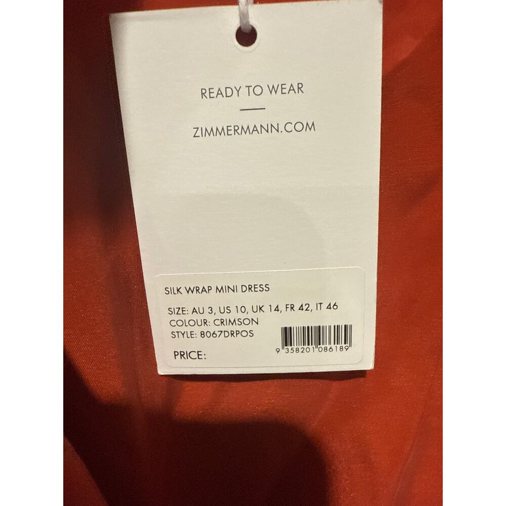 ZIMMERMANN Silk Wrap Mini Dress Size 8 New with Tags‎ - Picture 12 of 12